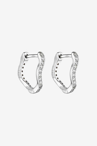 Porter Jewellery Angel Wave Huggies - Silver/Clear