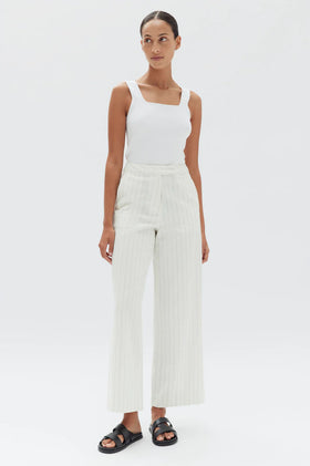 Assembly Lelia Linen Stripe Pant - Cream