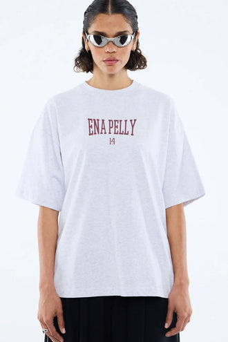Ena Pelly Varsity Arch Tee - White Marle