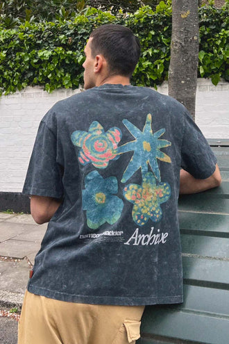 Damson Madder Archive Tee - Washed Black
