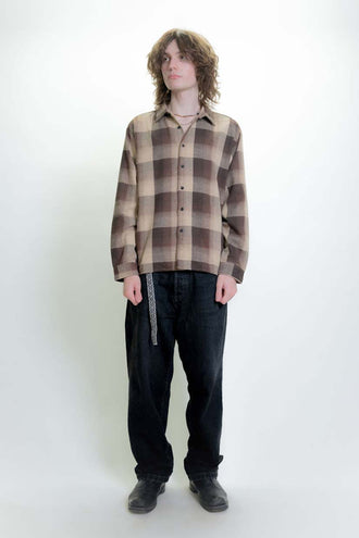 Beach Brains The BB Shirt - Brown Plaid