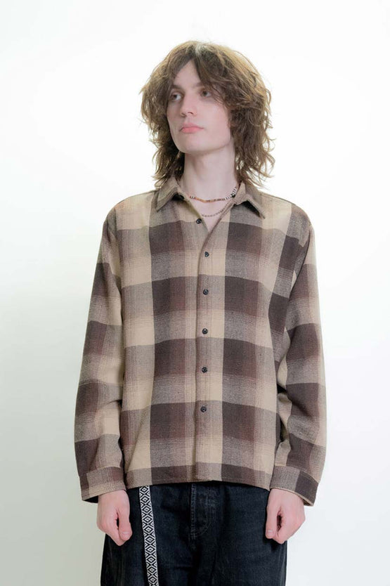 Beach Brains The BB Shirt - Brown Plaid