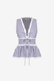 Ruby Benny Tie Top - Navy Stripe