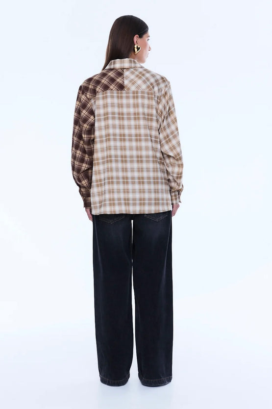 Ena Pelly Bobbi Check Shirt - Brown
