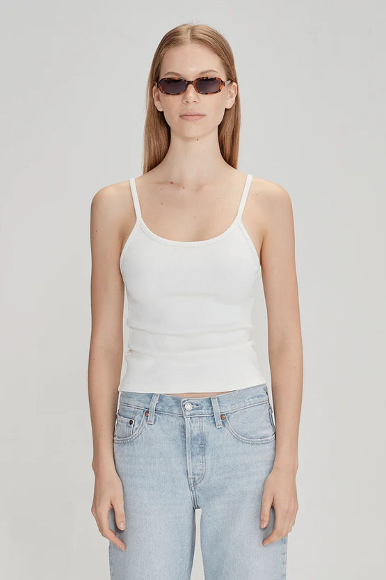Commoners Fitted Rib Cami - White