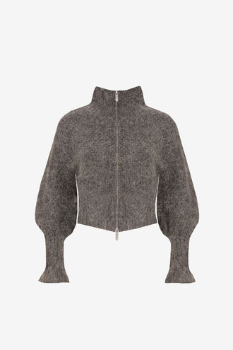 Ruby Matilda Zip Cardigan - Charcoal