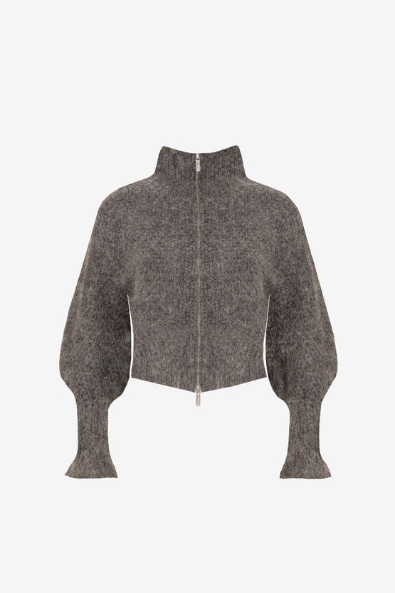 Ruby Matilda Zip Cardigan - Charcoal