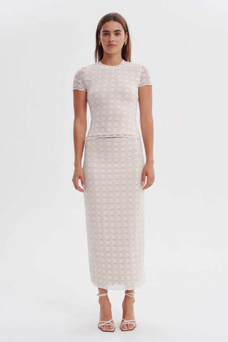 Ownley Chrissie Lace Tee - Daisy Check