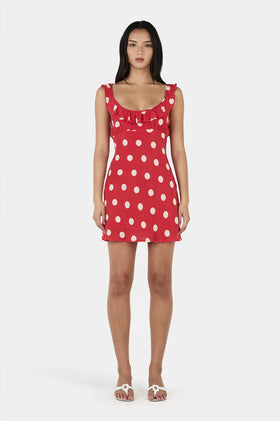 Ownley Candy Mini Dress - Red Polka