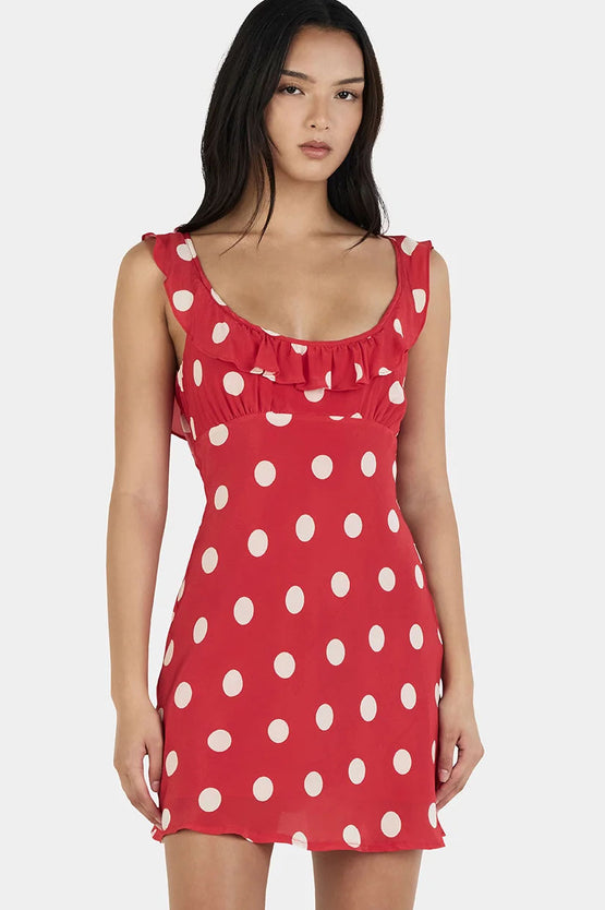 Ownley Candy Mini Dress - Red Polka