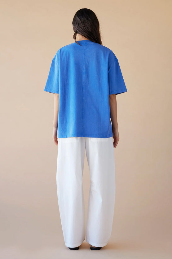 Dear Dylan Oversized Tee - Washed Cobalt