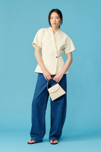 Ruby Coco Short Sleeve Blazer - Butter
