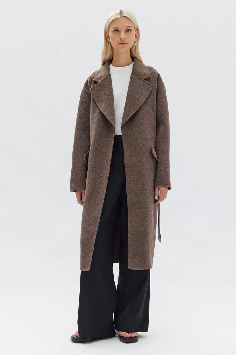 Assembly Sadie Single Breasted Wool Coat - Cocoa