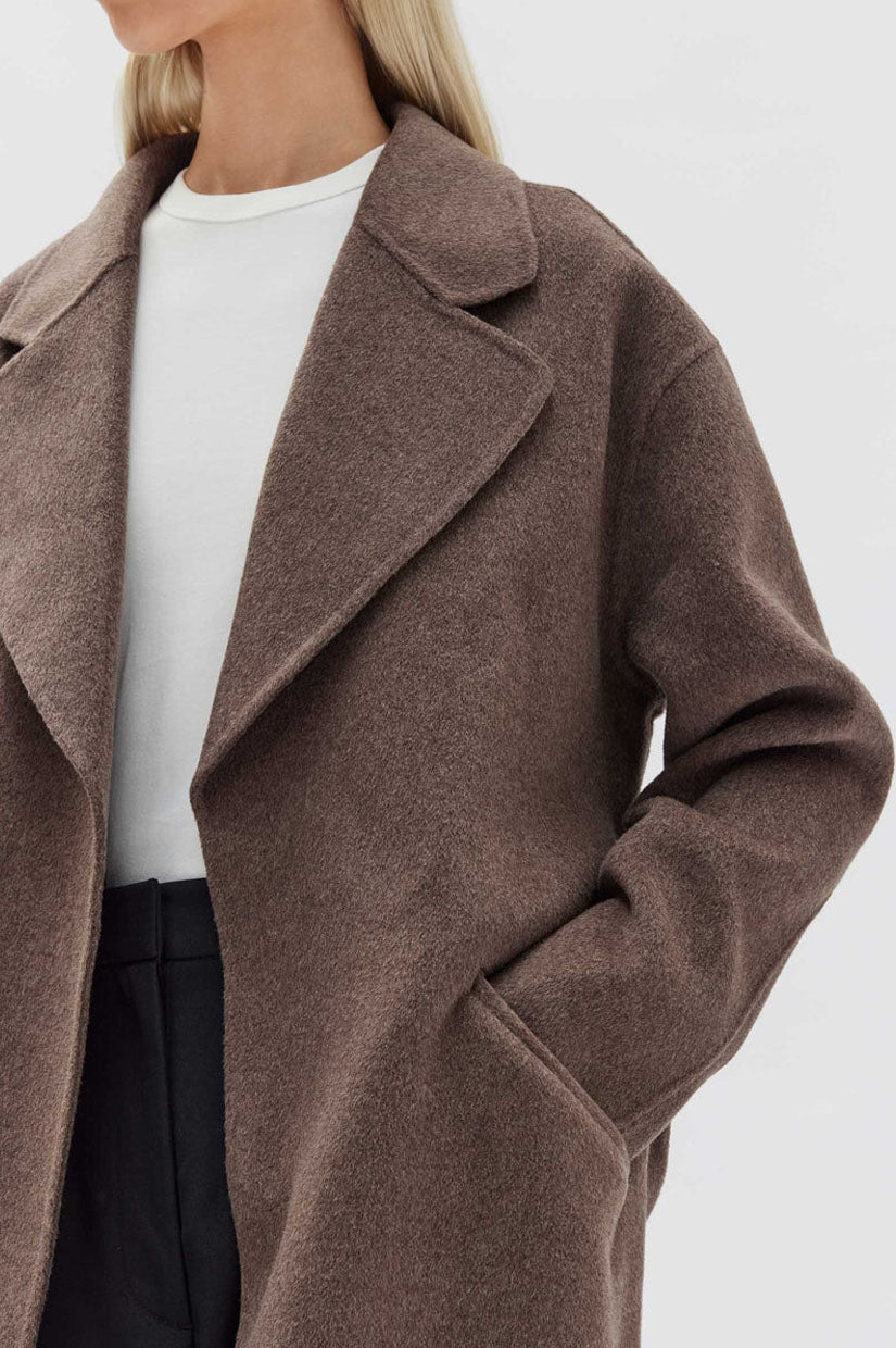 Assembly Sadie Single Breasted Wool Coat - Cocoa