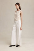 Marle Cross Stitch Jean - Blanc