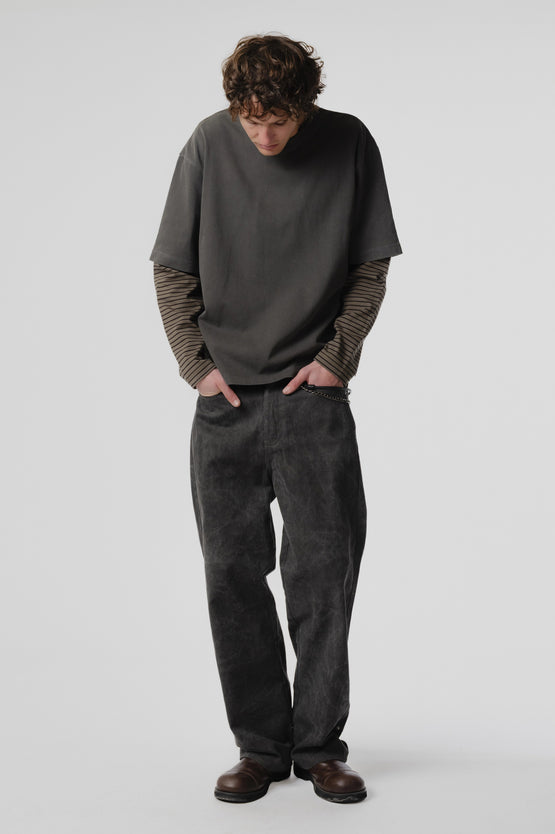 Beach Brains Dream-Layer T-Shirt - Charcoal