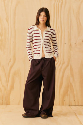 Ruby Esme Polo Shirt - White Burgundy Blue