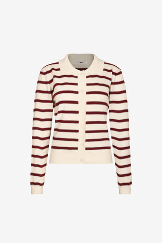 Ruby Esme Polo Shirt - White Burgundy Blue