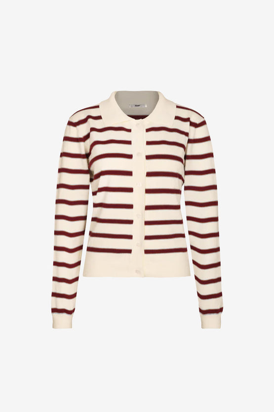 Ruby Esme Polo Shirt - White Burgundy Blue