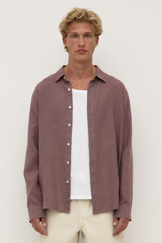 Assembly Everyday Linen LS Shirt - Plum