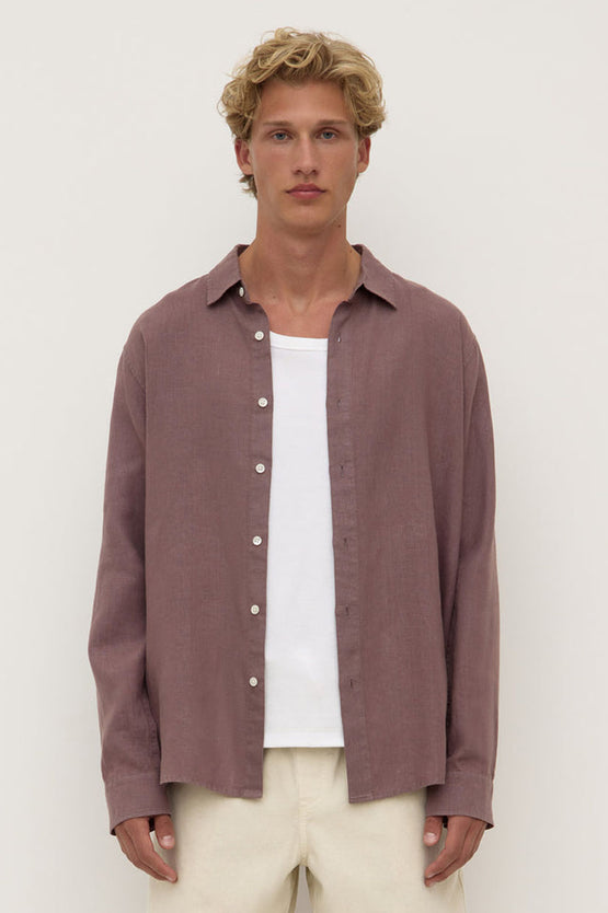 Assembly Everyday Linen LS Shirt - Plum