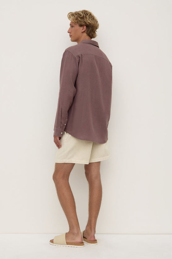 Assembly Everyday Linen LS Shirt - Plum