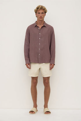 Assembly Everyday Linen LS Shirt - Plum