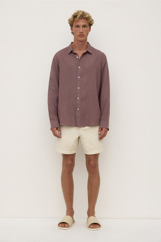 Assembly Everyday Linen LS Shirt - Plum