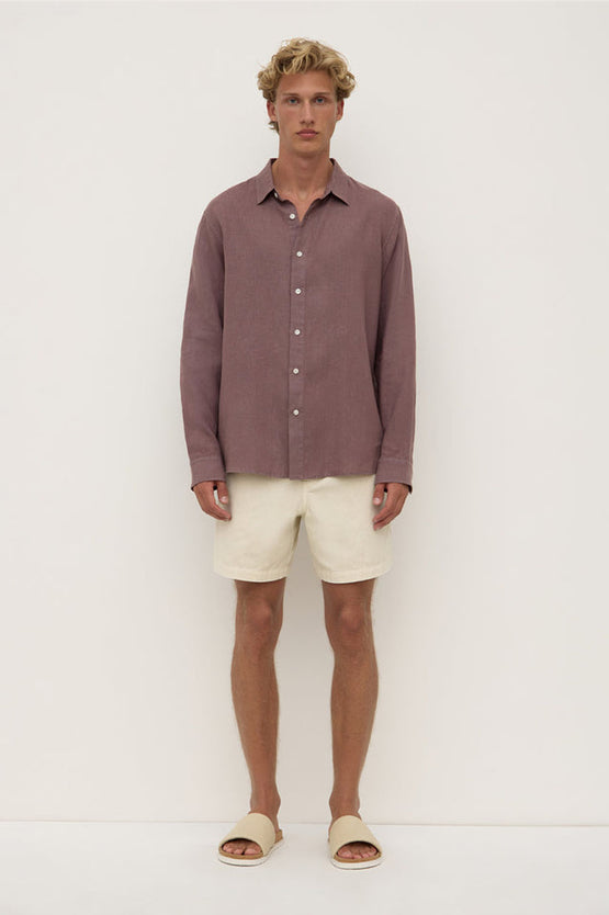 Assembly Everyday Linen LS Shirt - Plum