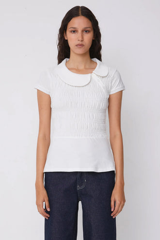 Peachy Den Ferdinand Polo Top - Porcelain