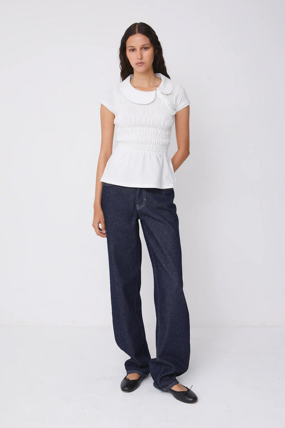 Peachy Den Ferdinand Polo Top - Porcelain