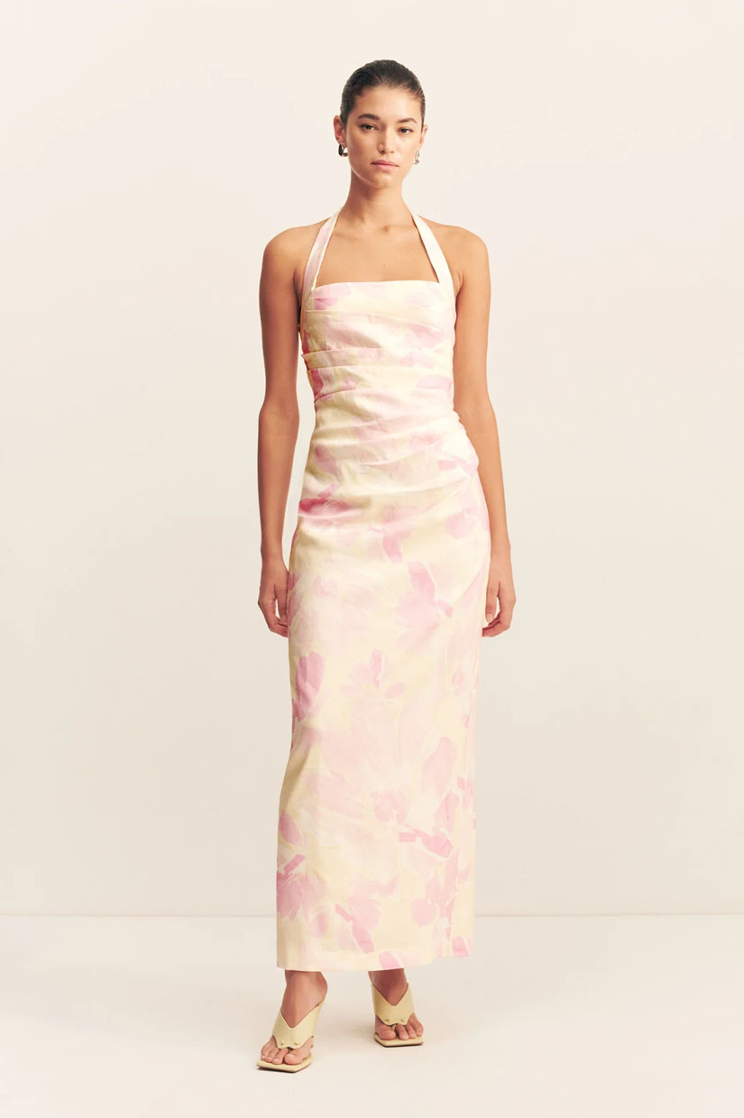 Shona Joy Addison Halter Maxi - Blush