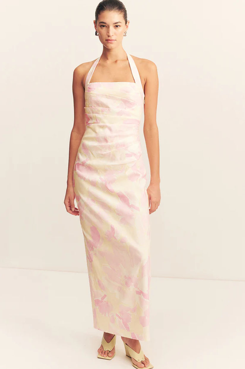 Shona Joy Addison Halter Maxi - Blush