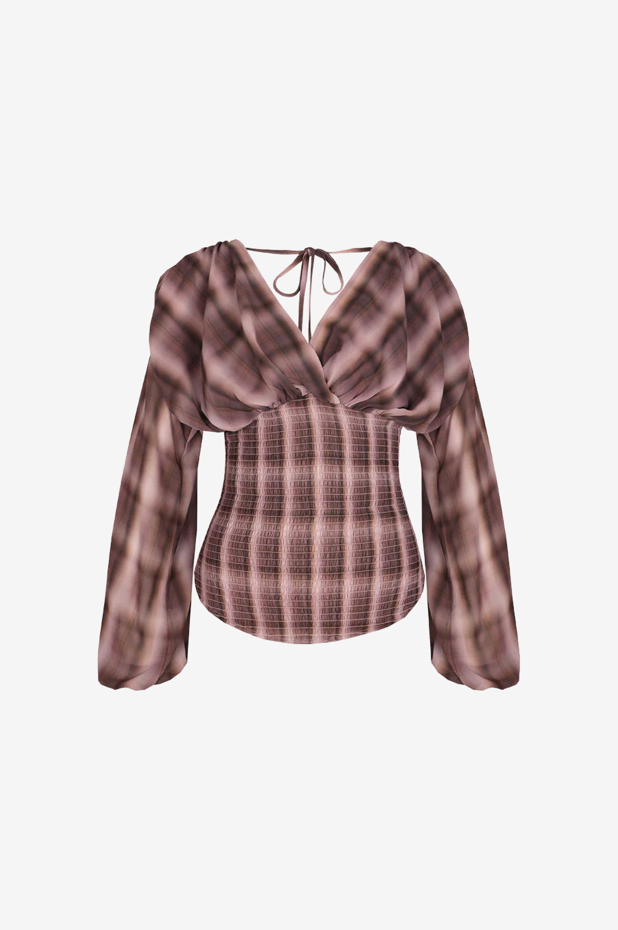 Ruby Riley LS Blouse - Haze Tartan