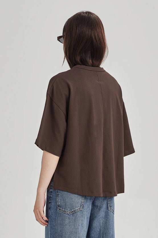 Commoners Womens Heaxy Boxy Tee - Cocoa