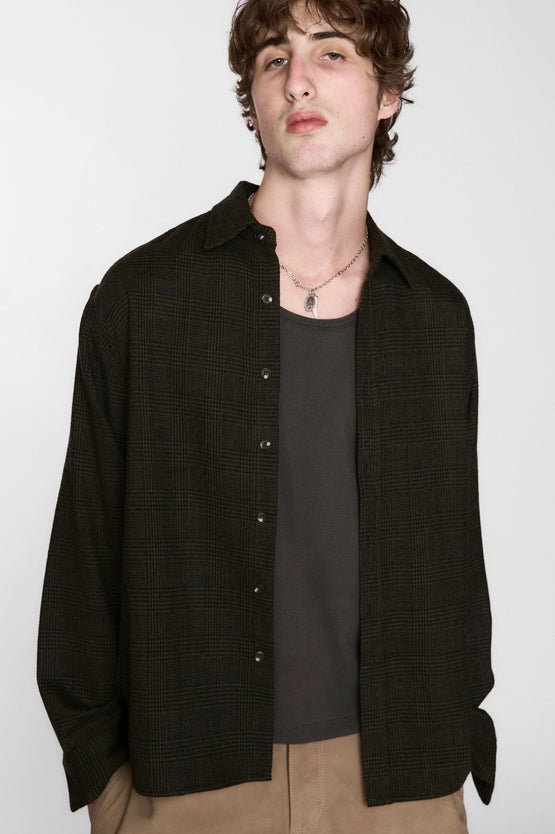 Beach Brains Hold LS Shirt - Green/Black
