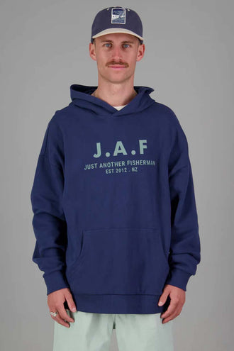 Just Another Fisherman Premium J.A.F Logo Hood - Dark Denim