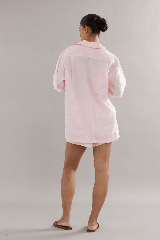 Caitlin Crisp Juno Short - Pink Linen