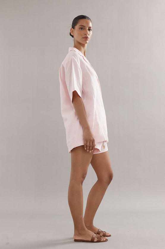 Caitlin Crisp Juno Short - Pink Linen