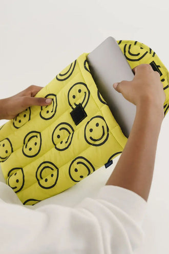 Baggu Puffy Laptop Sleeve 13/14 Inch - Yellow Happy