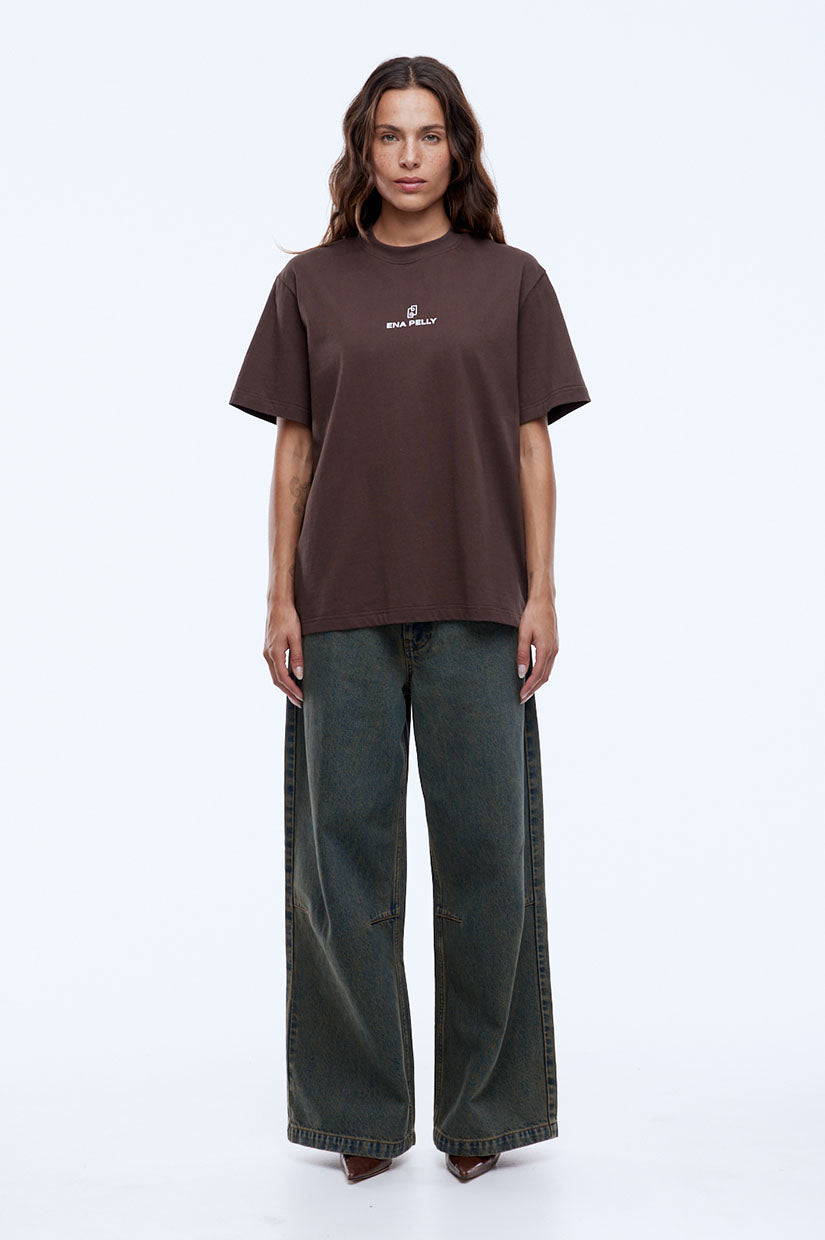 Ena Pelly Lexi Logo Tee - Mocha