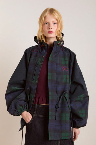 Damson Madder Liu Raincoat - Navy Check