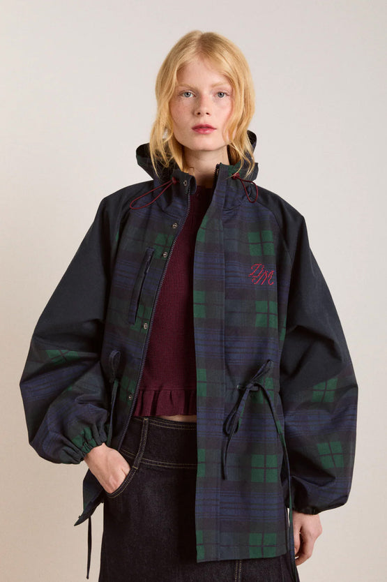 Damson Madder Liu Raincoat - Navy Check