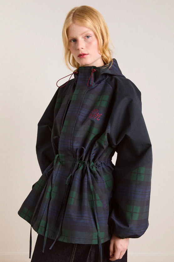 Damson Madder Liu Raincoat - Navy Check