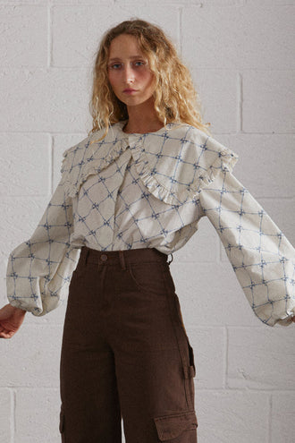 Damson Madder Lola Blouse - Bow Print