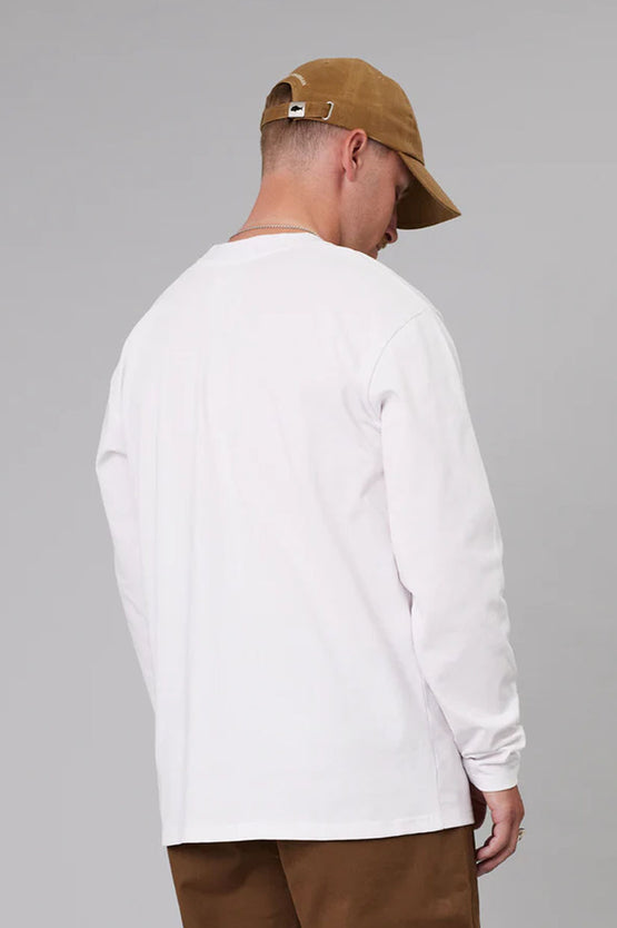 Just Another Fisherman Quality Heavy Shore LS Tee - White