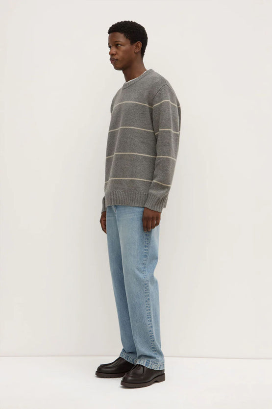 Assembly Luca Merino Stripe Crew - Grey