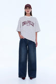 Ena Pelly Maeve Relaxed Tee - Burg Stripe