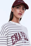 Ena Pelly Maeve Relaxed Tee - Burg Stripe