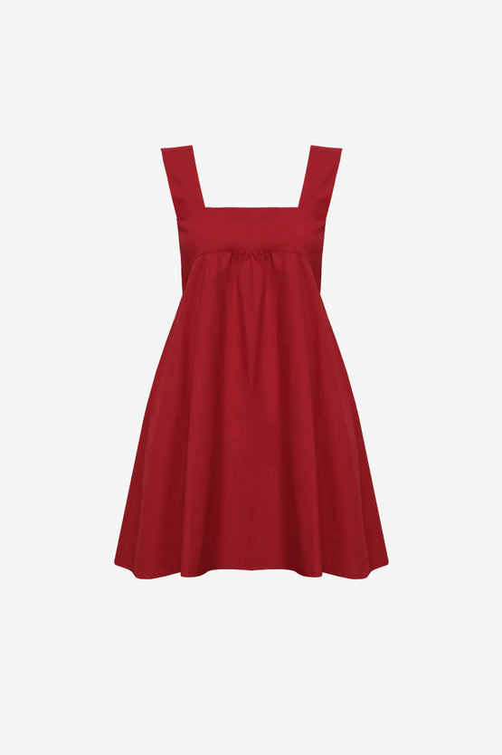 Ruby Margie Tie Minidress - Garnet